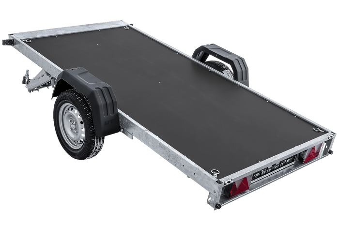 Einachsiger Anhänger auf Blattfedern 264×125 UNITRAILER FORCE 264/R KIPP mit BIS-Seitenwänden und Aluminiumabdeckung-Neu